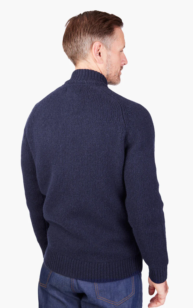 Barbour Calder Knitted Zip Thru Sweater Navy - Image 8
