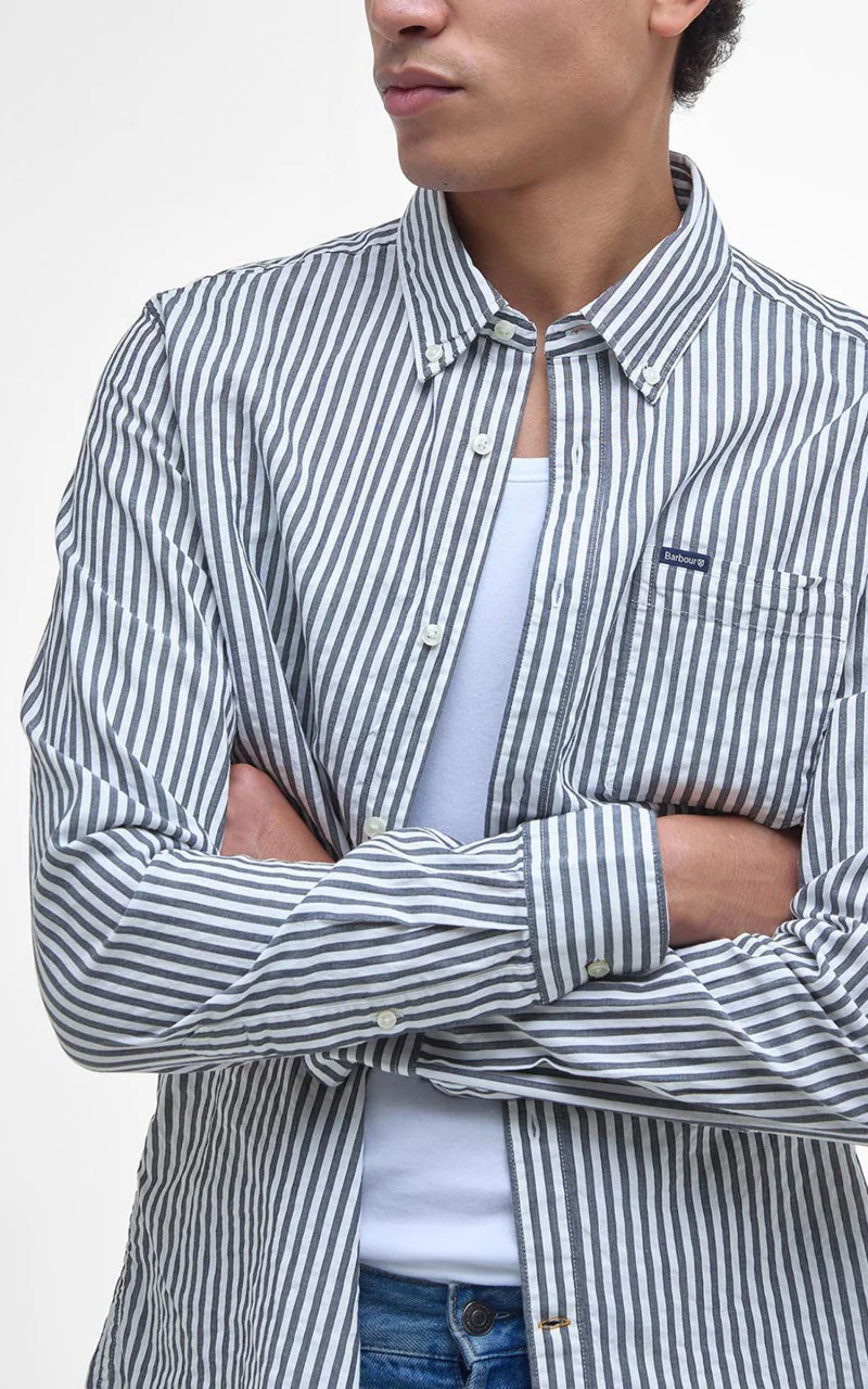 Barbour Cresswell Shirt Navy - Image 4