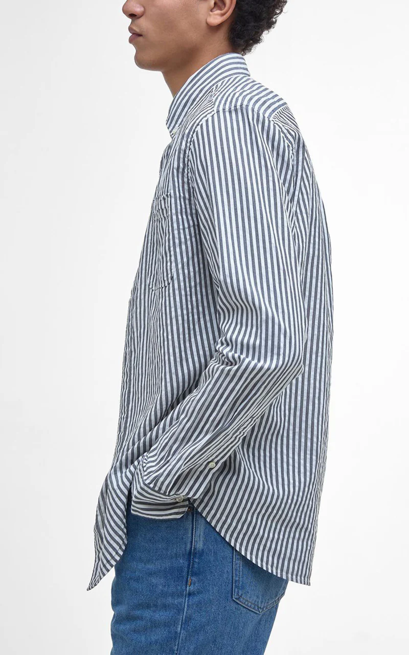 Barbour Cresswell Shirt Navy - Image 5