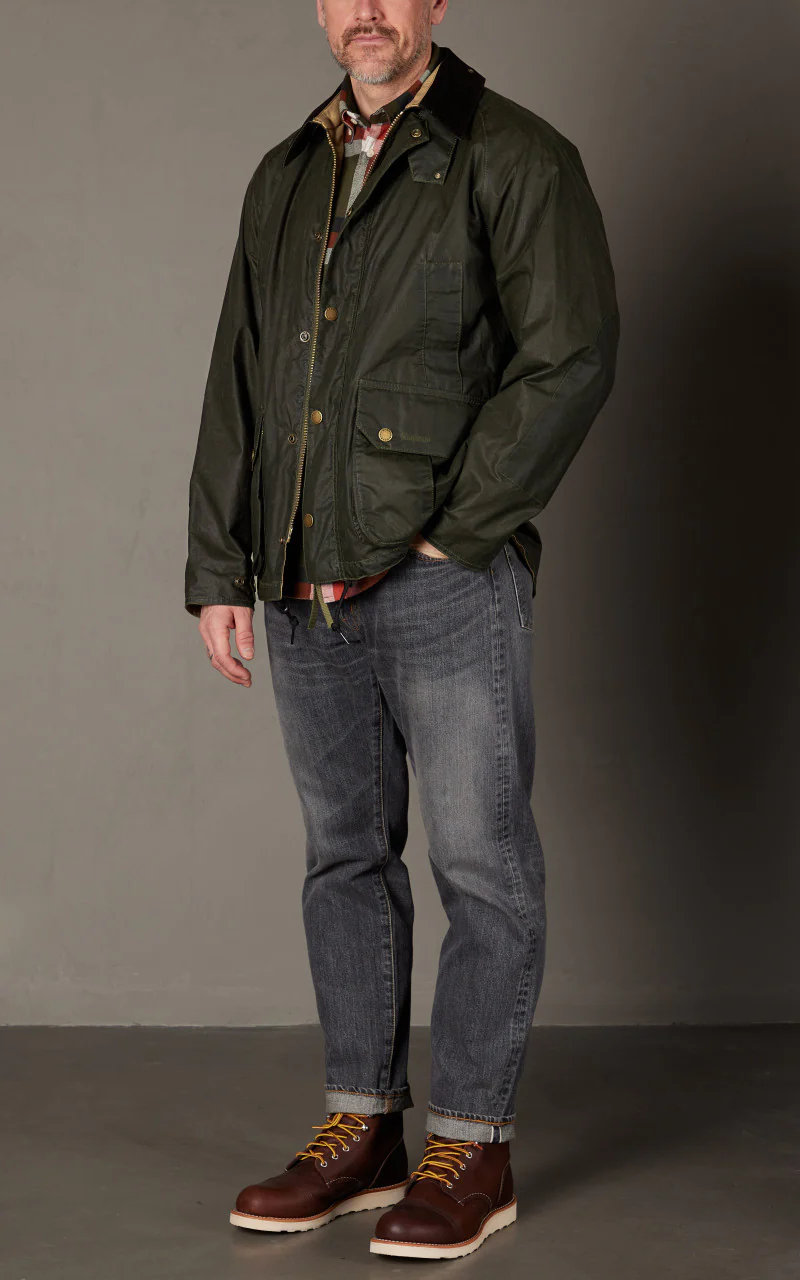 Barbour Deck Waxed Jacket Archive Olive - Image 2