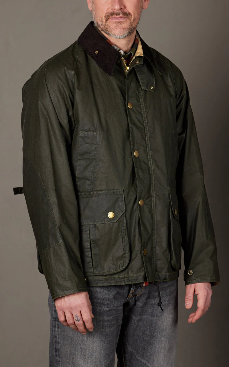 Barbour Deck Waxed Jacket Archive Olive - Image 4
