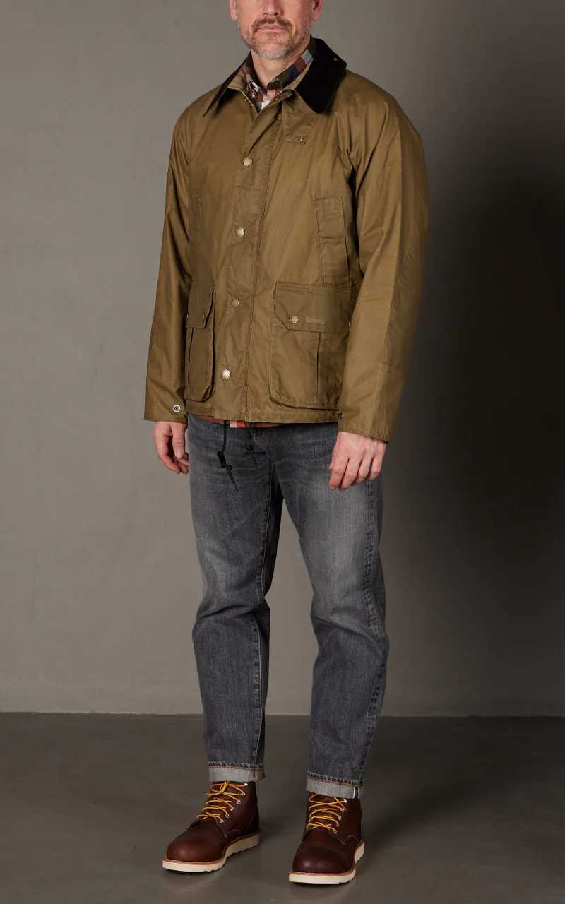Barbour Deck Waxed Jacket Sand - Image 2