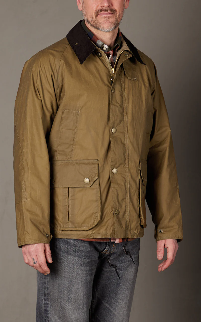 Barbour Deck Waxed Jacket Sand - Image 4