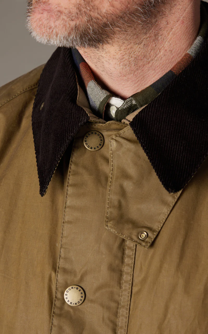 Barbour Deck Waxed Jacket Sand - Image 5