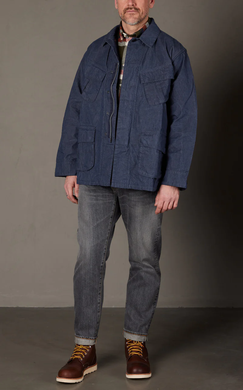 Barbour Denim Jungle Fatigue Casual Jacket Indigo - Image 2
