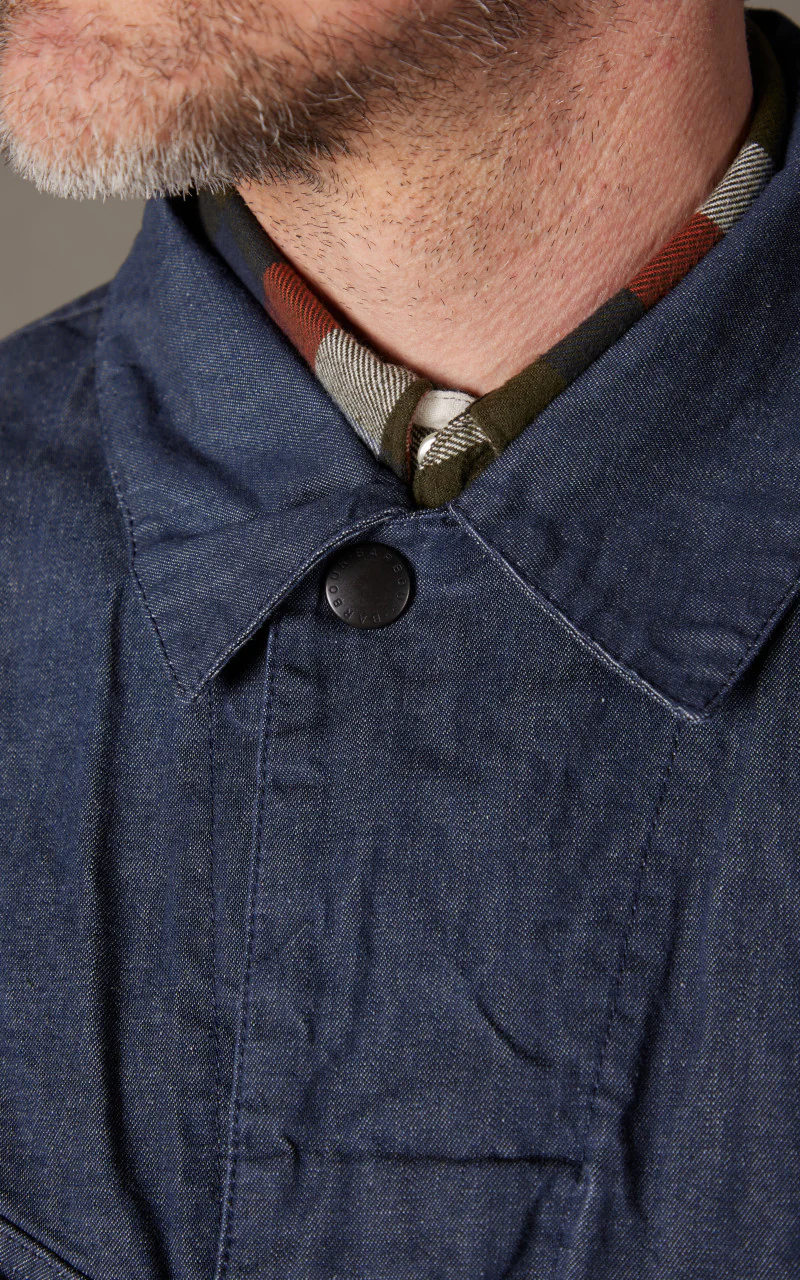 Barbour Denim Jungle Fatigue Casual Jacket Indigo - Image 5