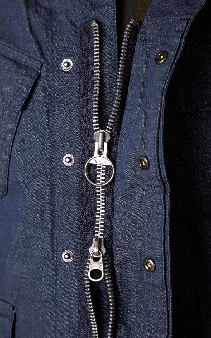 Barbour Denim Jungle Fatigue Casual Jacket Indigo - Image 7