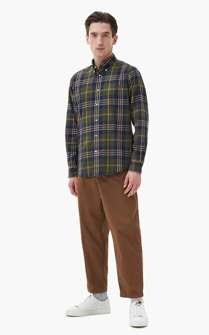 Barbour Edgar Tailored Shirt Olive - Image 3