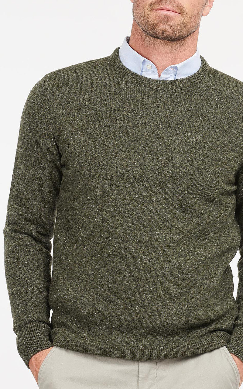 Barbour Essential Tisbury Crew Neck Sweatshirt Dark Seaweed - Image 3