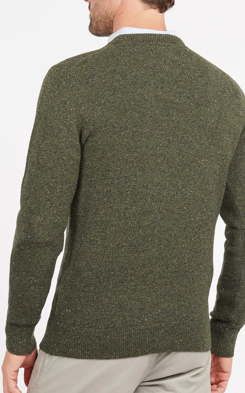 Barbour Essential Tisbury Crew Neck Sweatshirt Dark Seaweed - Image 4