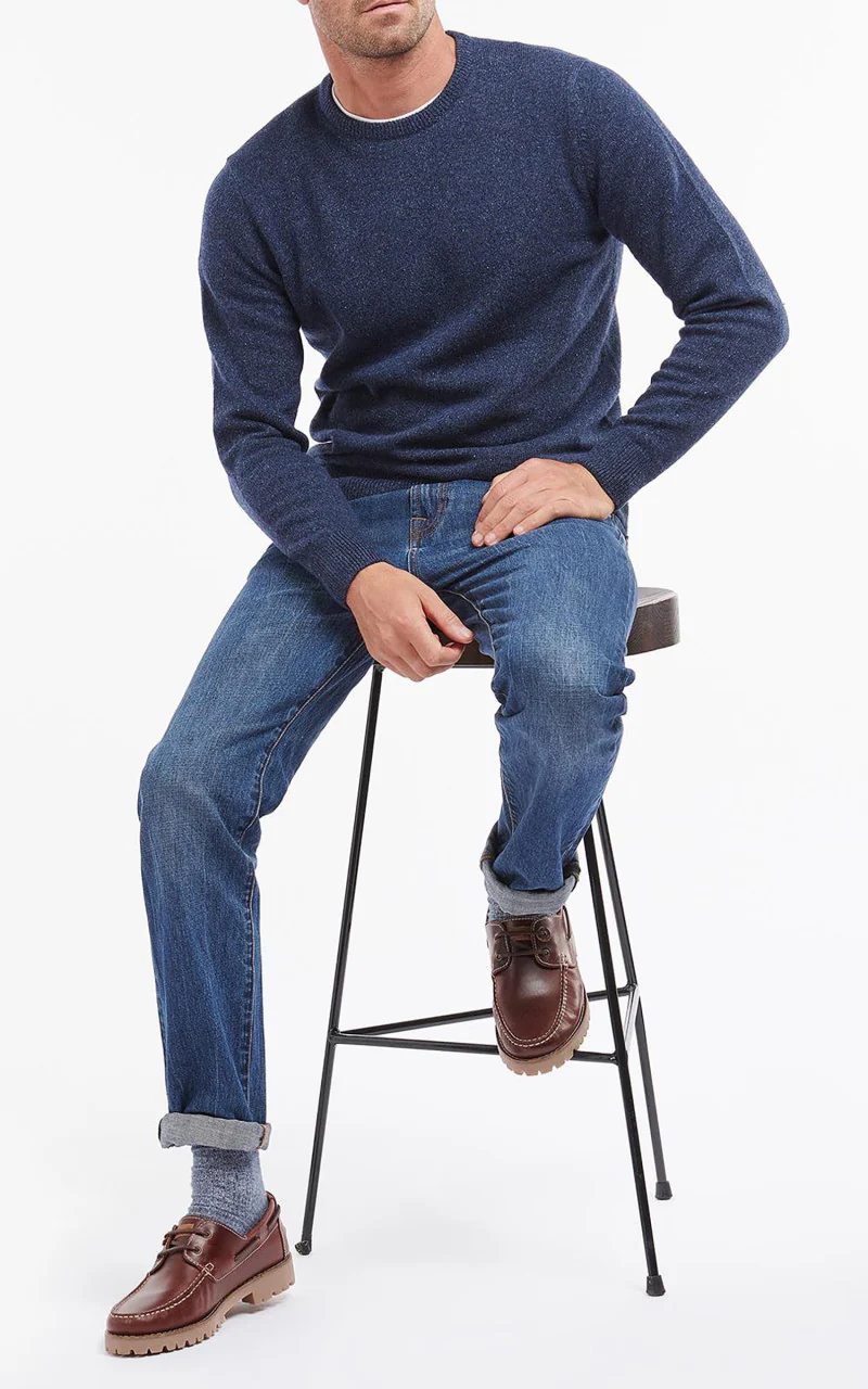 Barbour Essential Tisbury Crew Neck Sweatshirt Deep Blue - Image 2