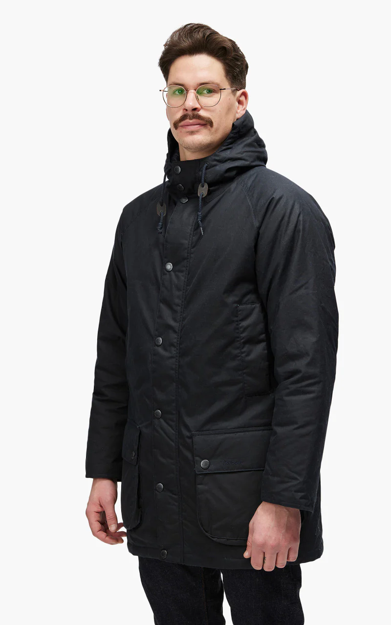 Barbour Hooded Beaufort Wax Jacket Navy - Image 10