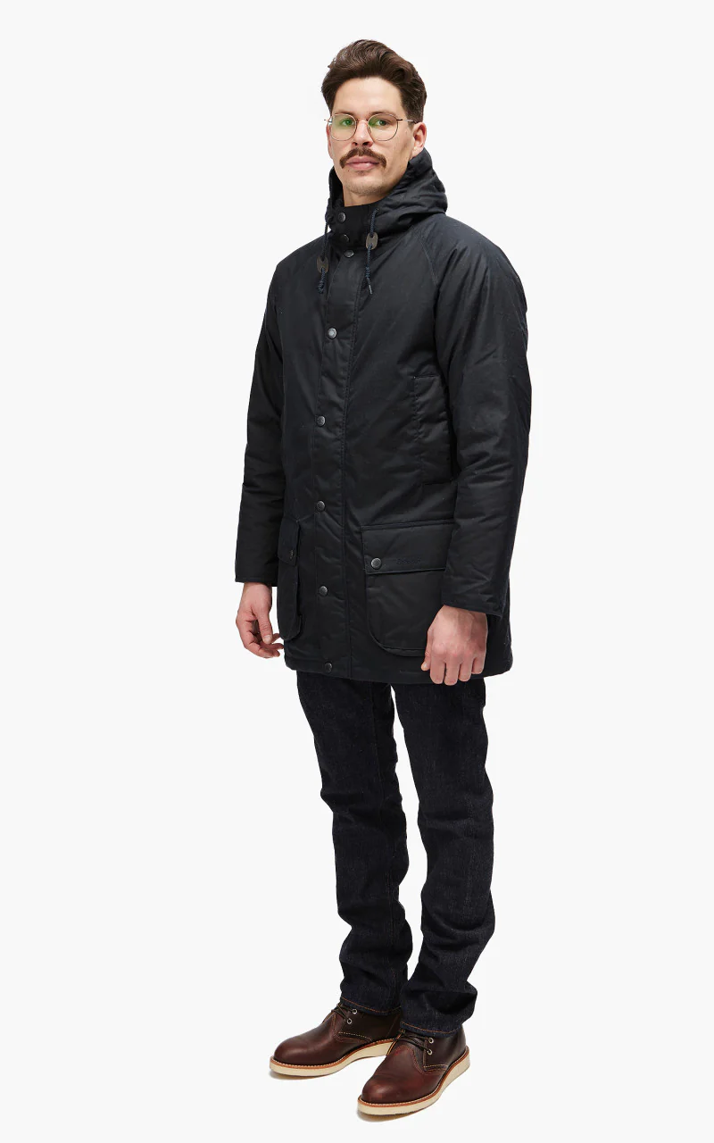 Barbour Hooded Beaufort Wax Jacket Navy - Image 2