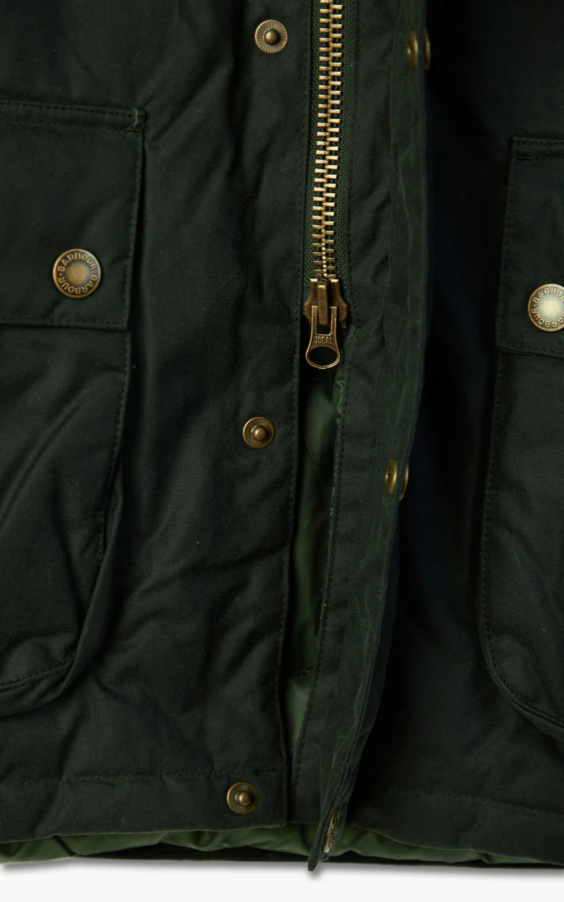 Barbour Hooded Beaufort Wax Jacket Sage - Image 12