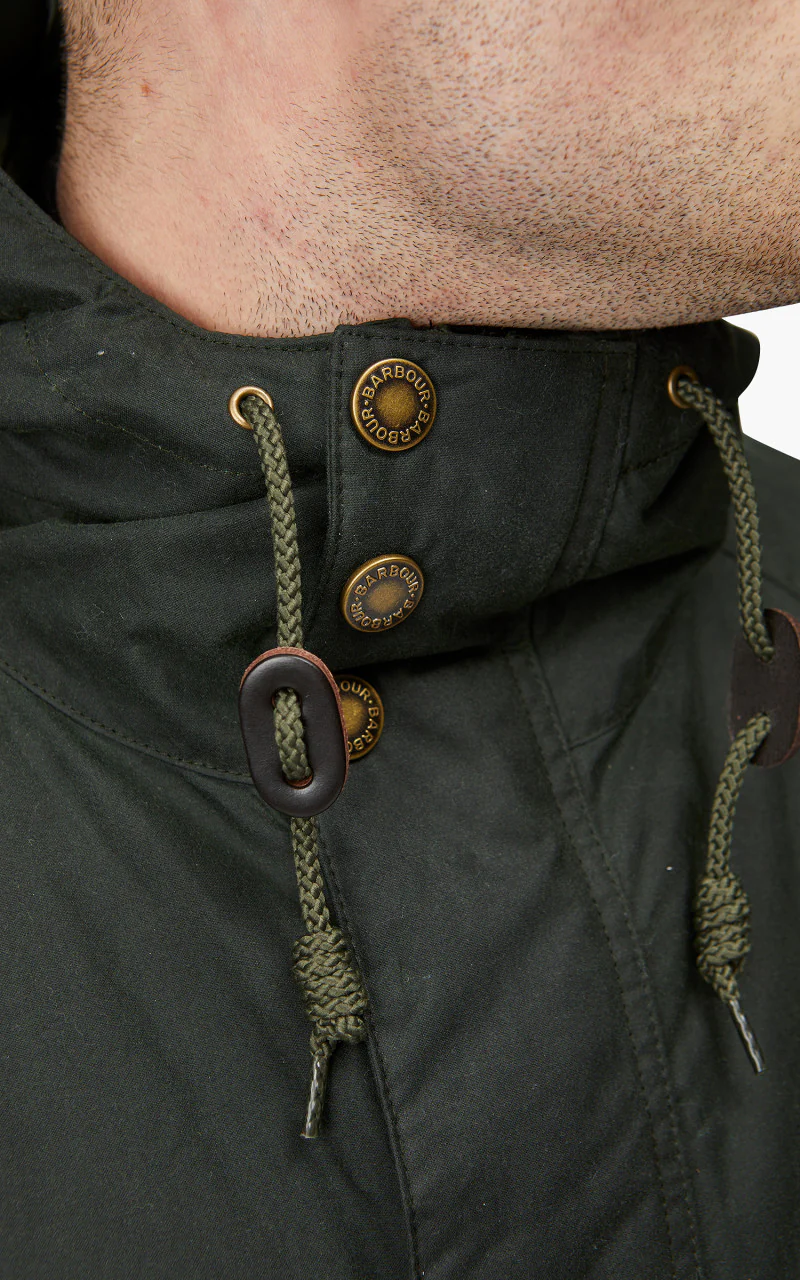 Barbour Hooded Beaufort Wax Jacket Sage - Image 14