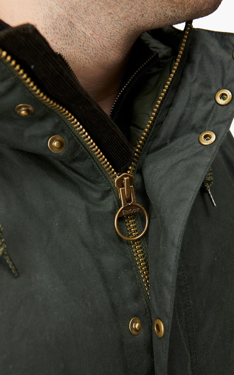 Barbour Hooded Beaufort Wax Jacket Sage - Image 15