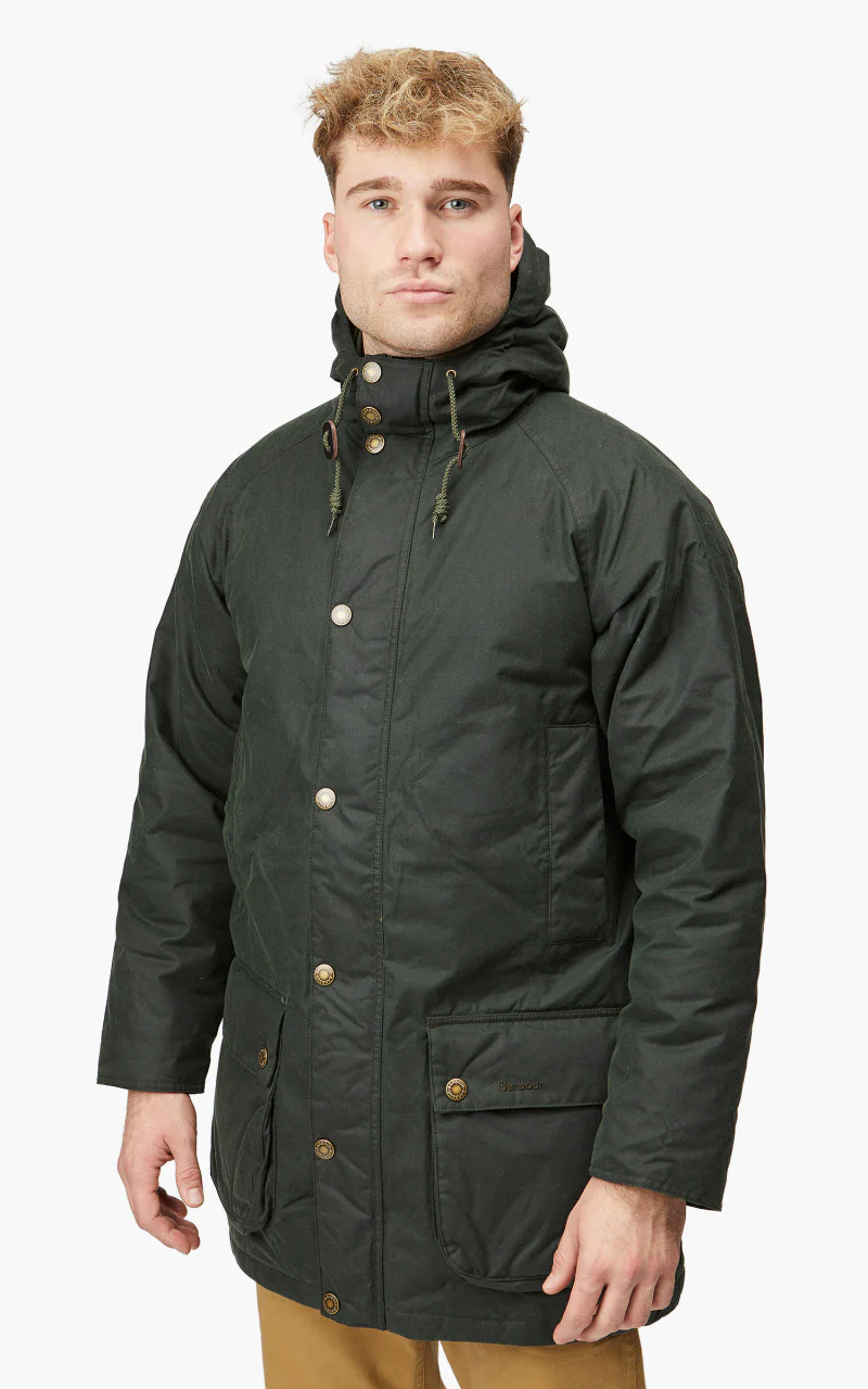 Barbour Hooded Beaufort Wax Jacket Sage - Image 3
