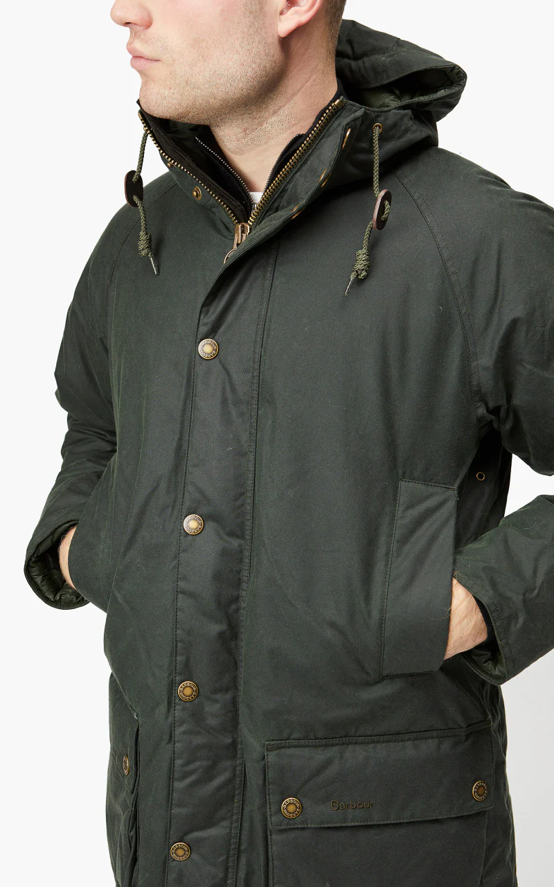 Barbour Hooded Beaufort Wax Jacket Sage - Image 5