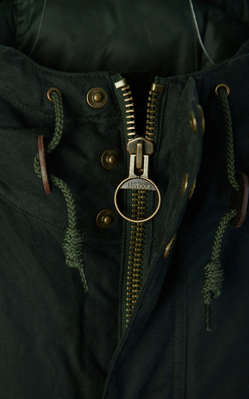 Barbour Hooded Beaufort Wax Jacket Sage - Image 8