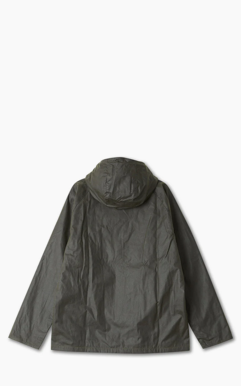 Barbour Hooded Domus Wax Jacket Fern/Dress - Image 3