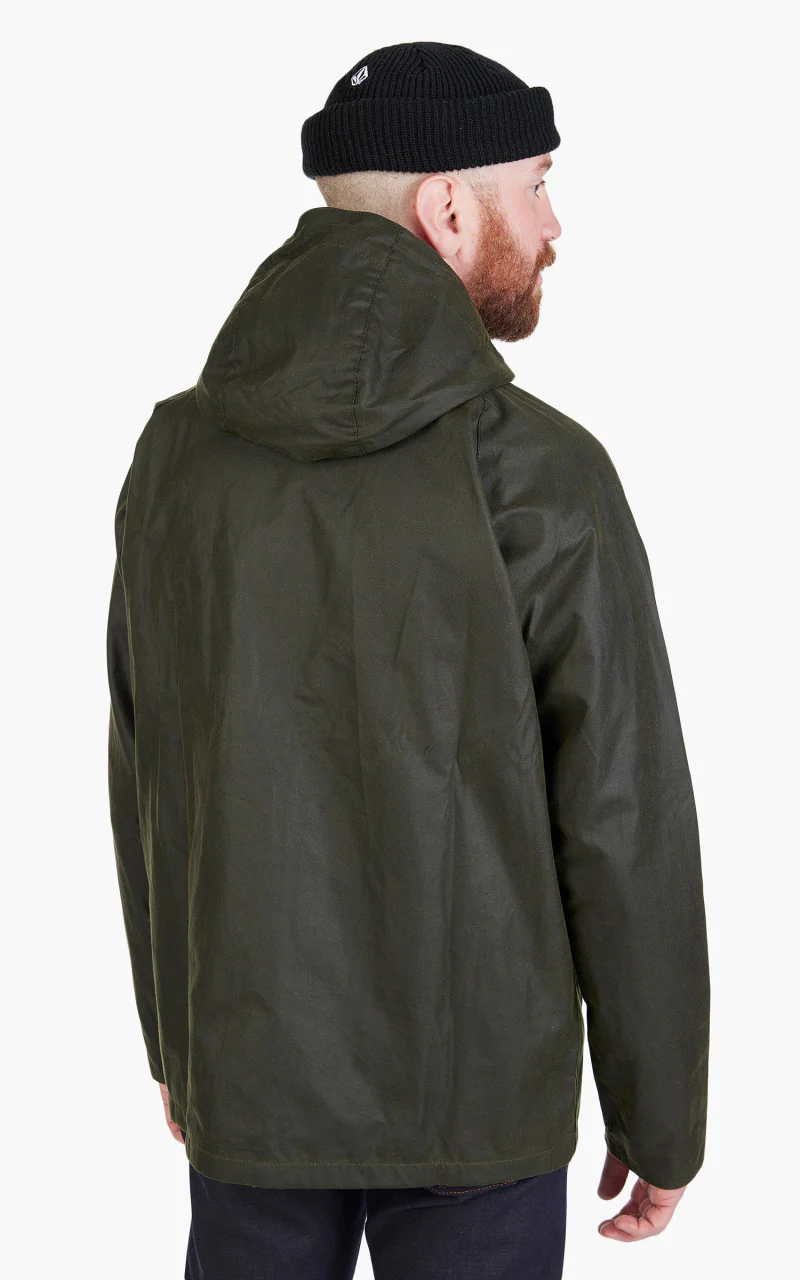 Barbour Hooded Domus Wax Jacket Fern/Dress - Image 4