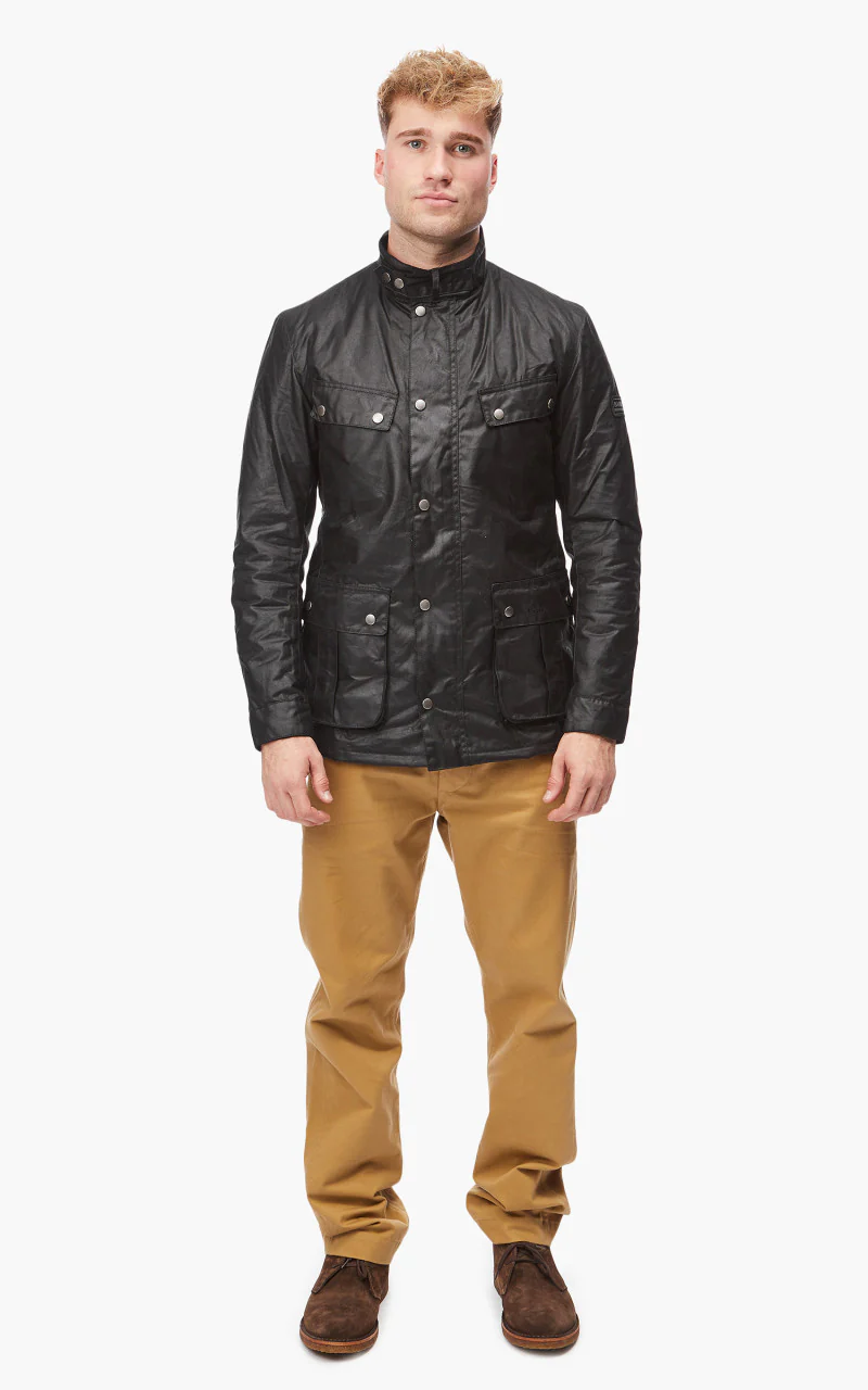 Barbour International Duke Wax Jacket (TR) Black - Image 2