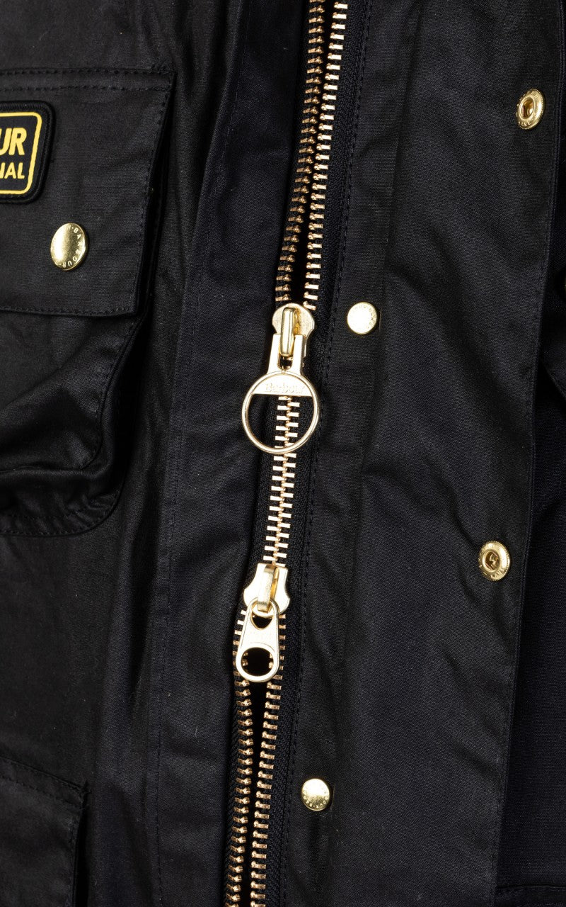 Barbour International Original Wax Jacket Black - Image 10