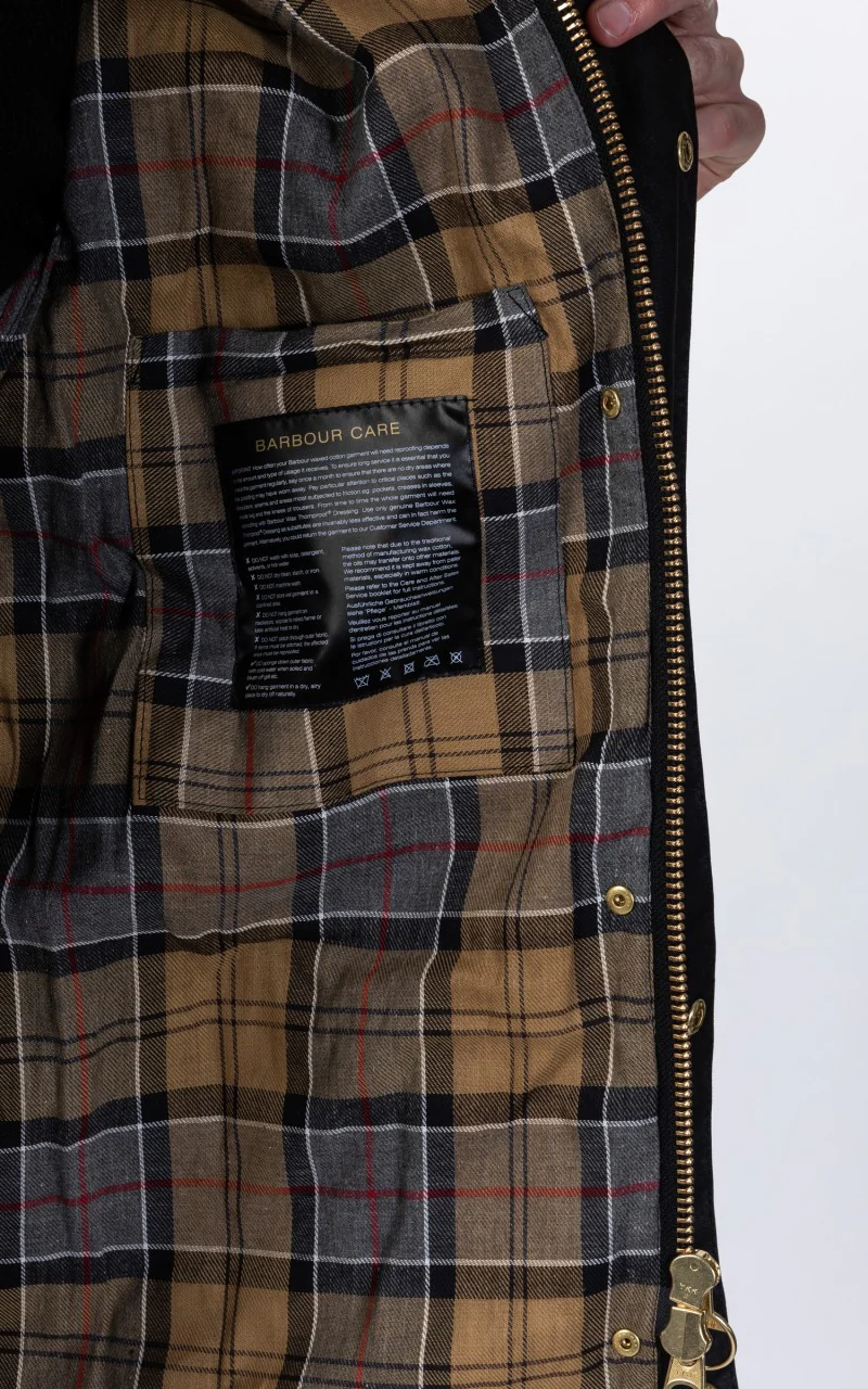 Barbour International Original Wax Jacket Black - Image 11