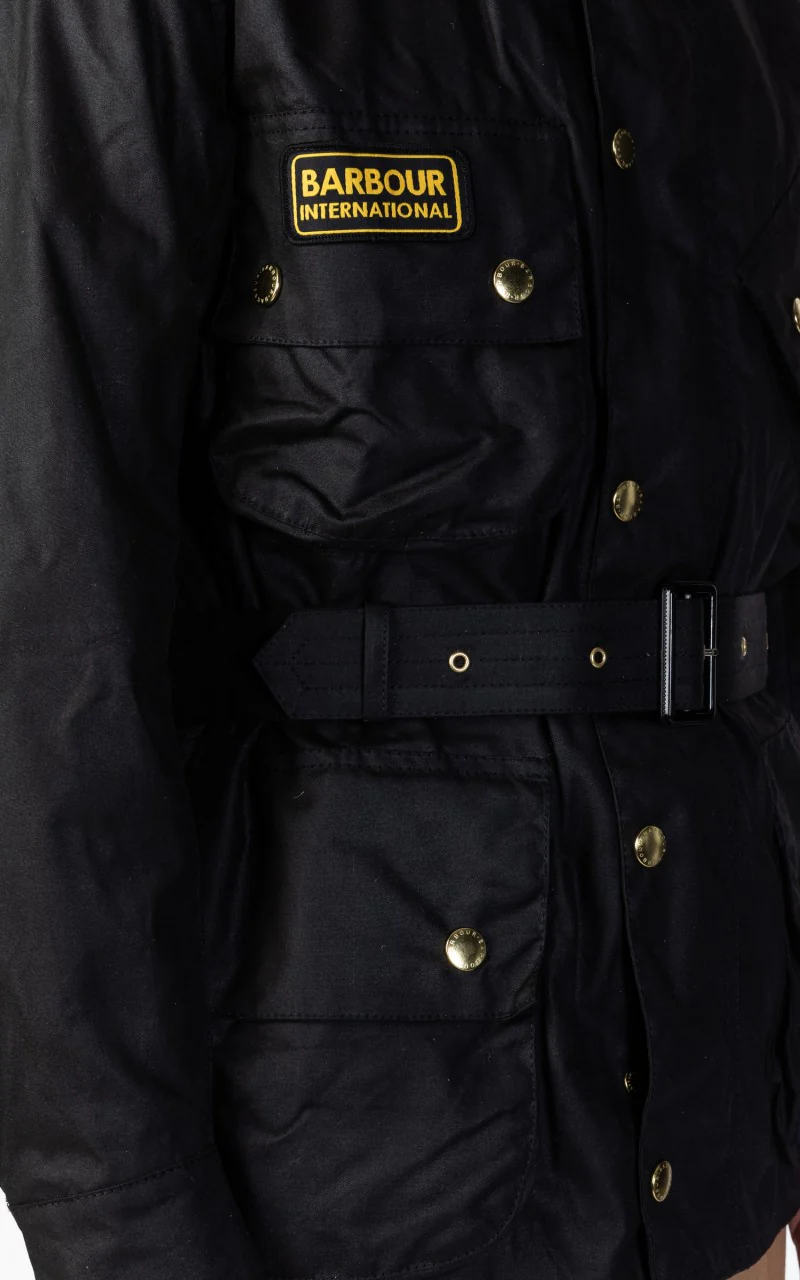 Barbour International Original Wax Jacket Black - Image 9
