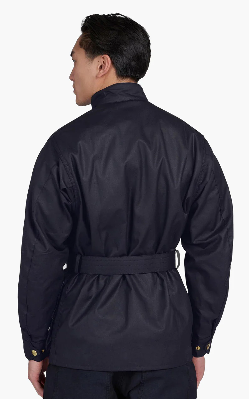 Barbour International Original Wax Jacket Navy - Image 5