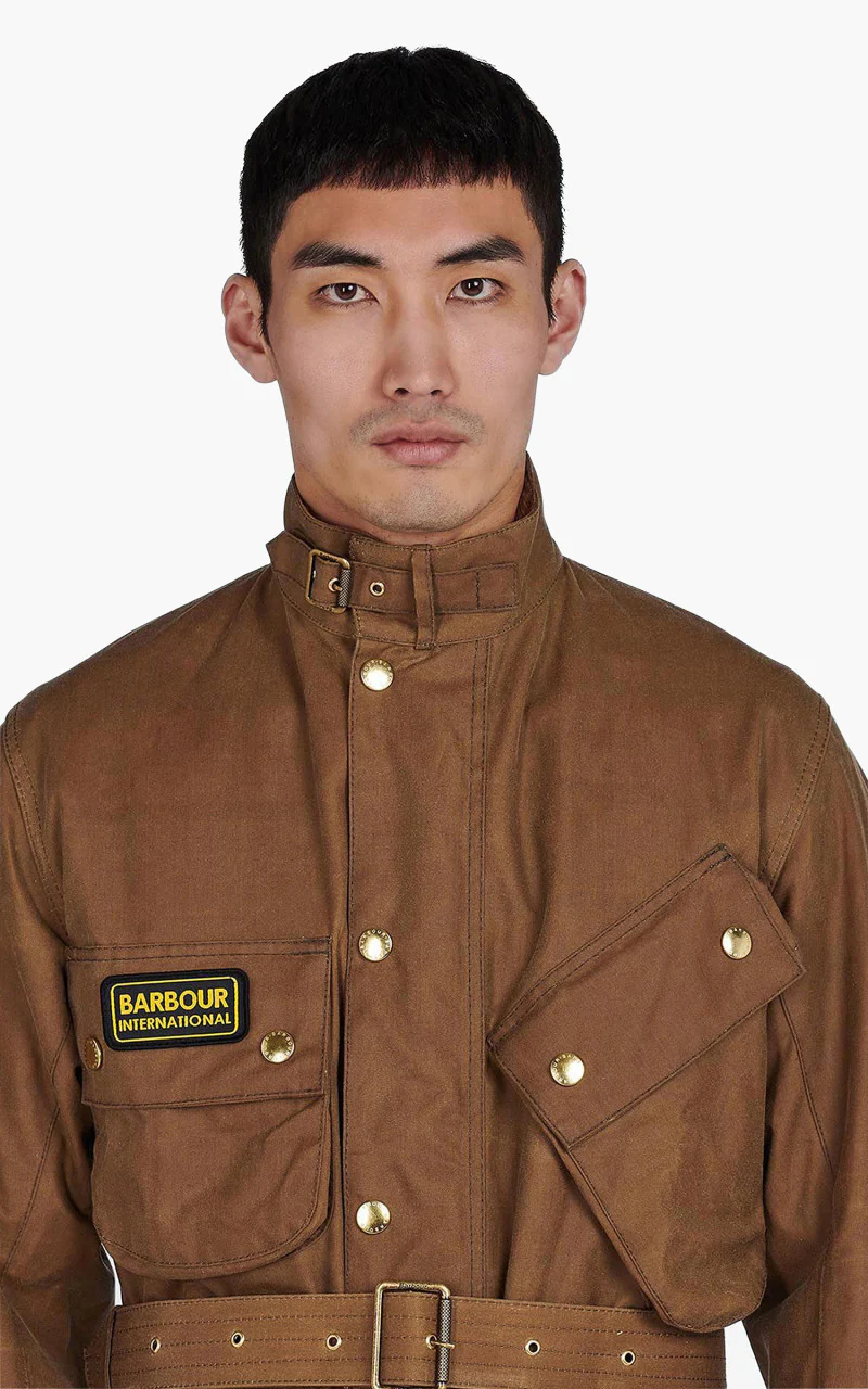 Barbour International Original Wax Jacket Sand - Image 4