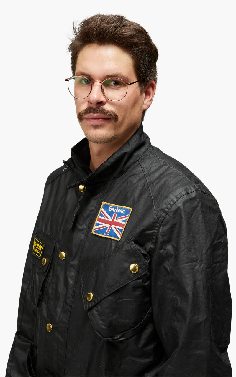 Barbour International Union Jack International Jacket Wax Black - Image 11