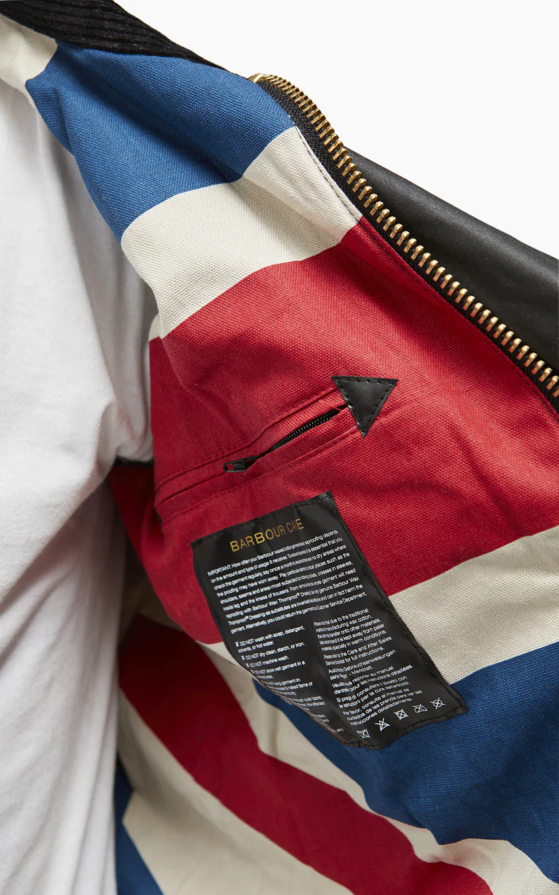 Barbour International Union Jack International Jacket Wax Black - Image 13