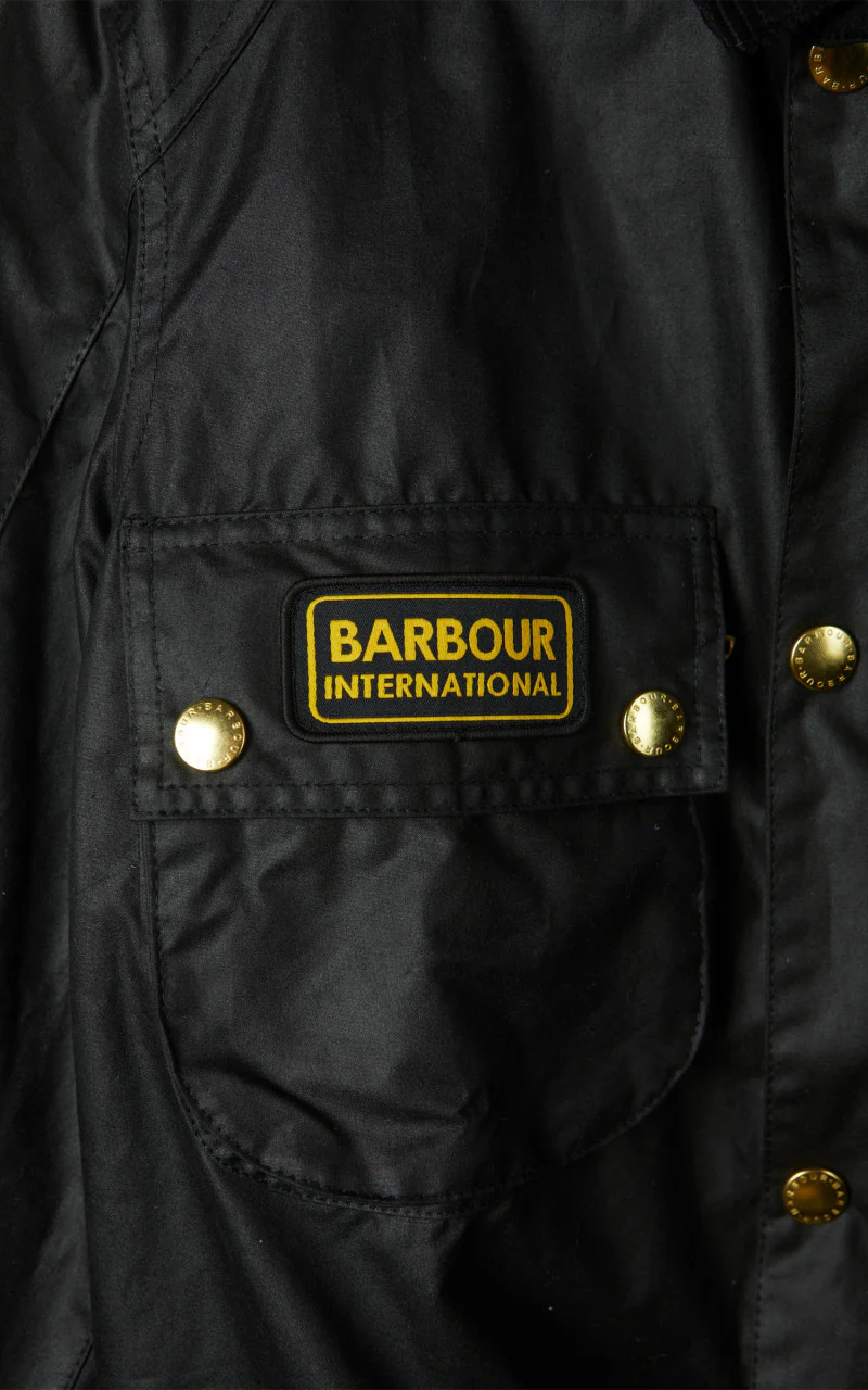 Barbour International Union Jack International Jacket Wax Black - Image 5