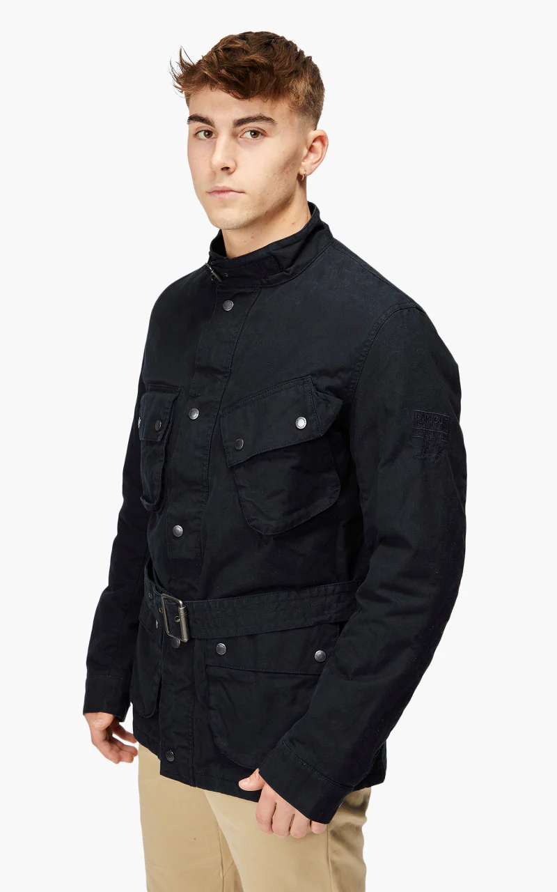 Barbour International Winter Grid A7 Casual Jacket Navy - Image 3