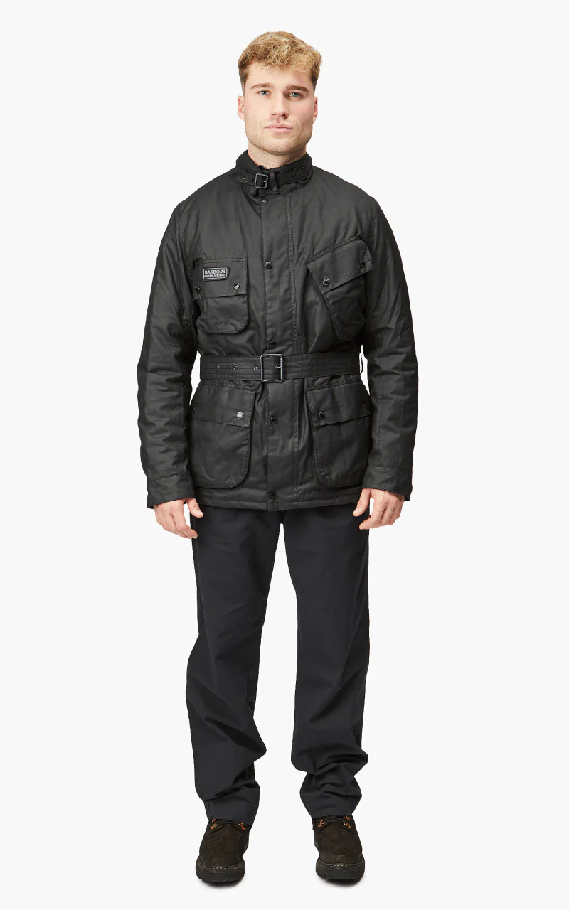 Barbour International Winter SL International Wax Jacket Black - Image 2