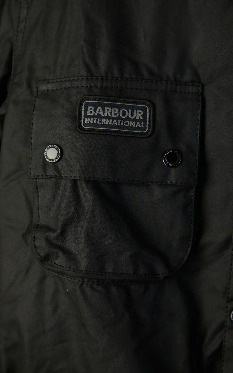 Barbour International Winter SL International Wax Jacket Black - Image 8