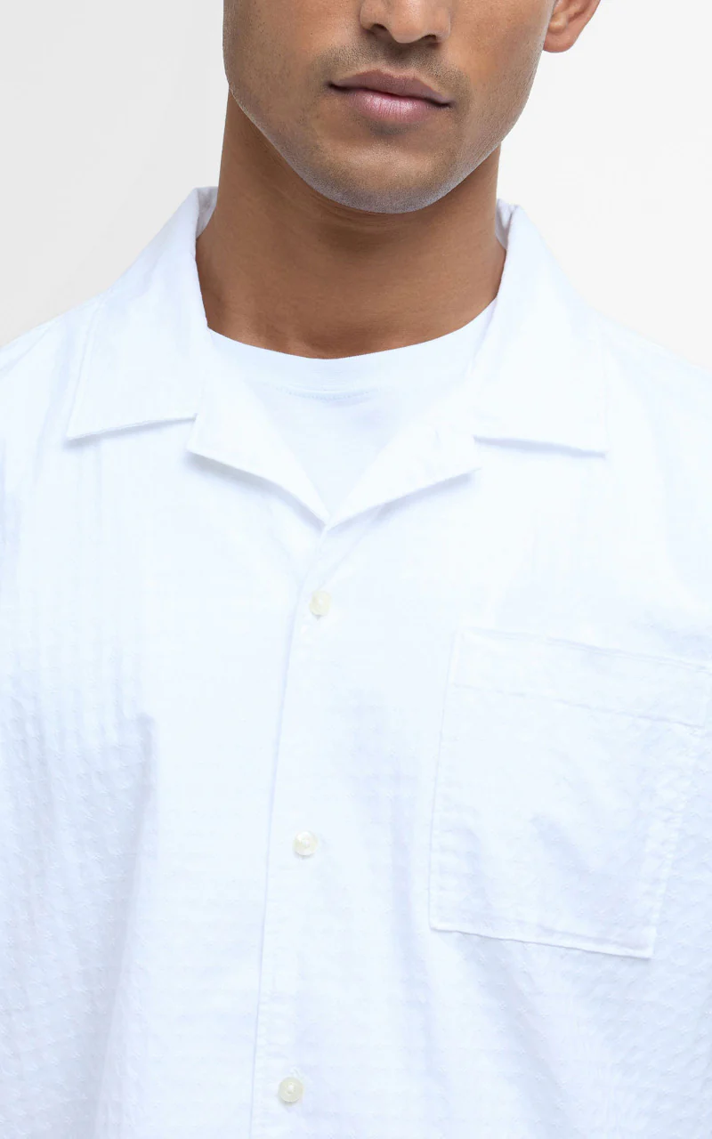 Barbour Irvine Textured S/S Shirt White - Image 3