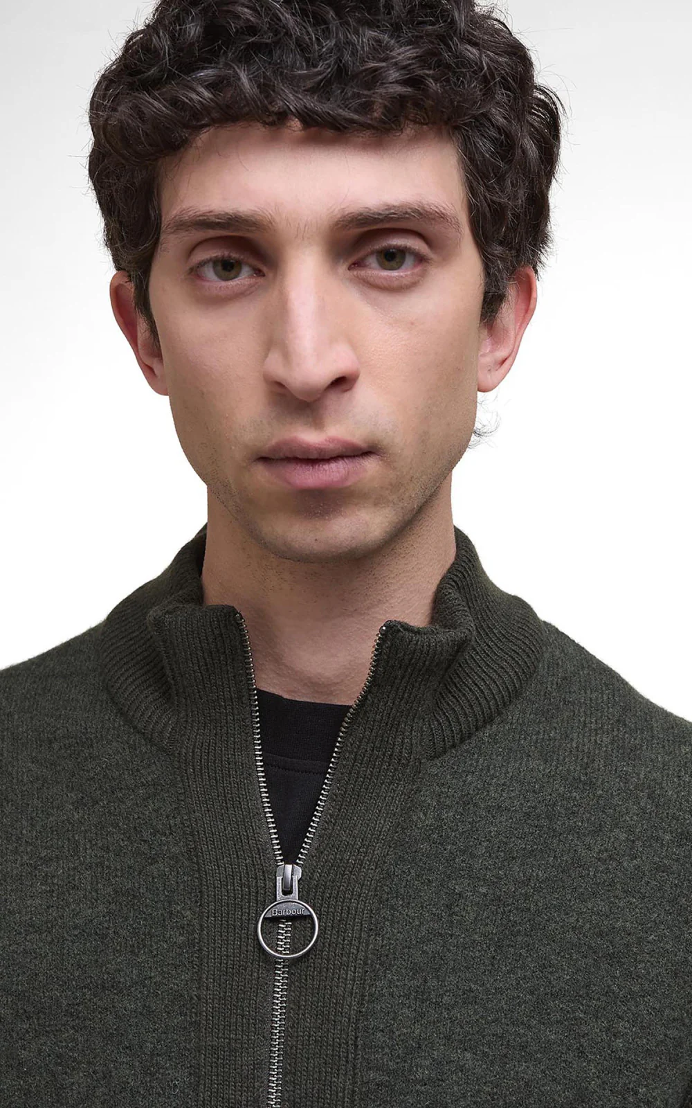 Barbour Knit Jacket Milburn Dark Olive - Image 5