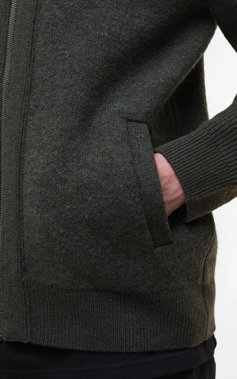 Barbour Knit Jacket Milburn Dark Olive - Image 6