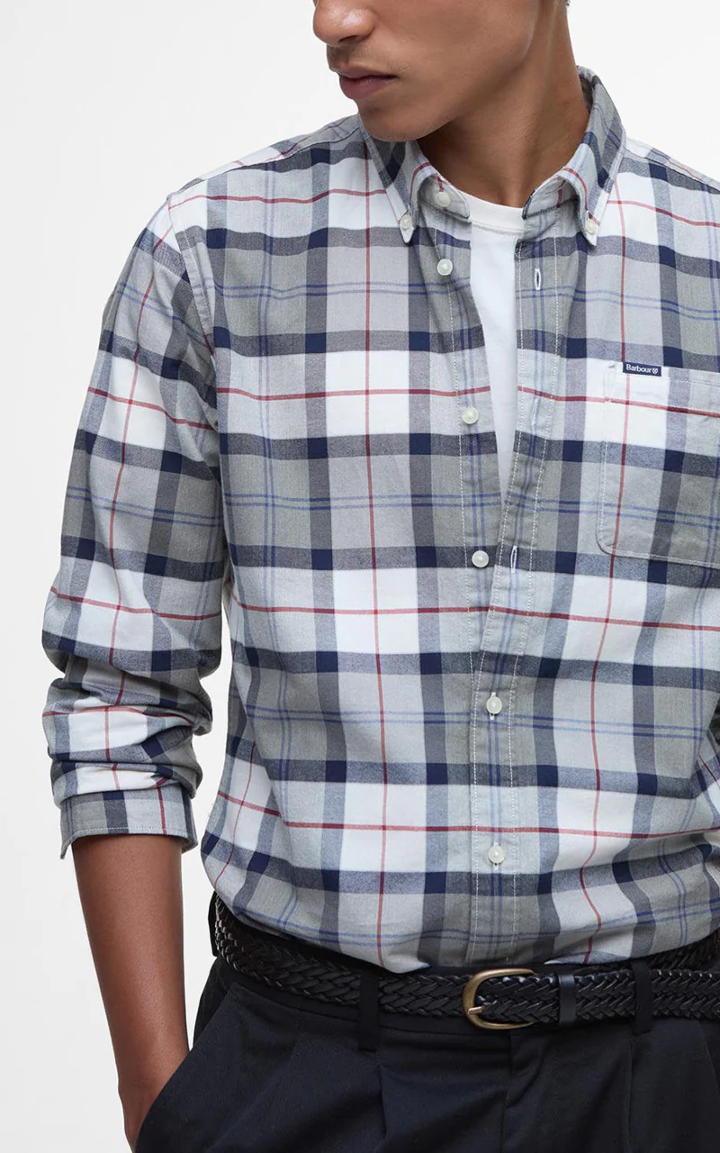 Barbour Lewis Shirt Bleached Pine Tartan - Image 3