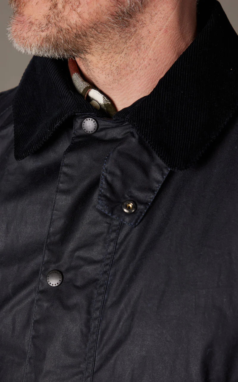 Barbour Lightweight Ashby Wax Jacket Royal Navy - Image 5