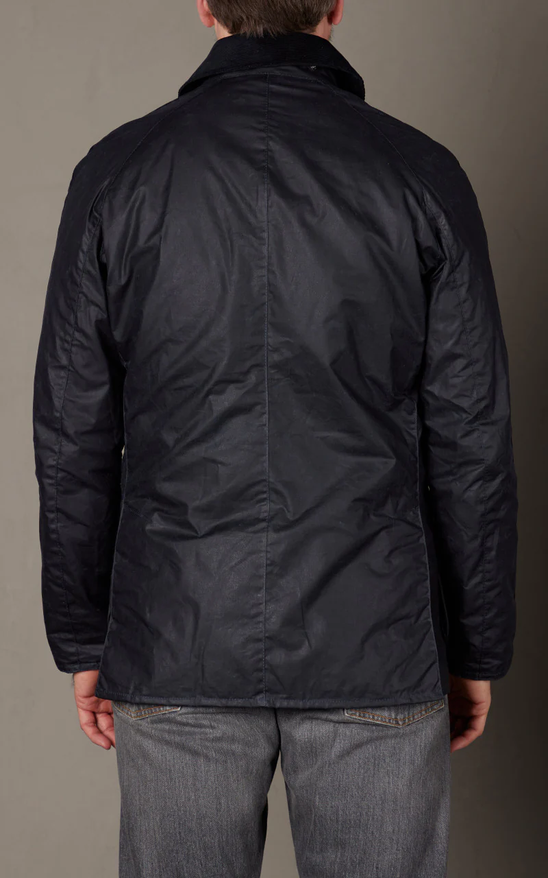 Barbour Lightweight Ashby Wax Jacket Royal Navy - Image 6