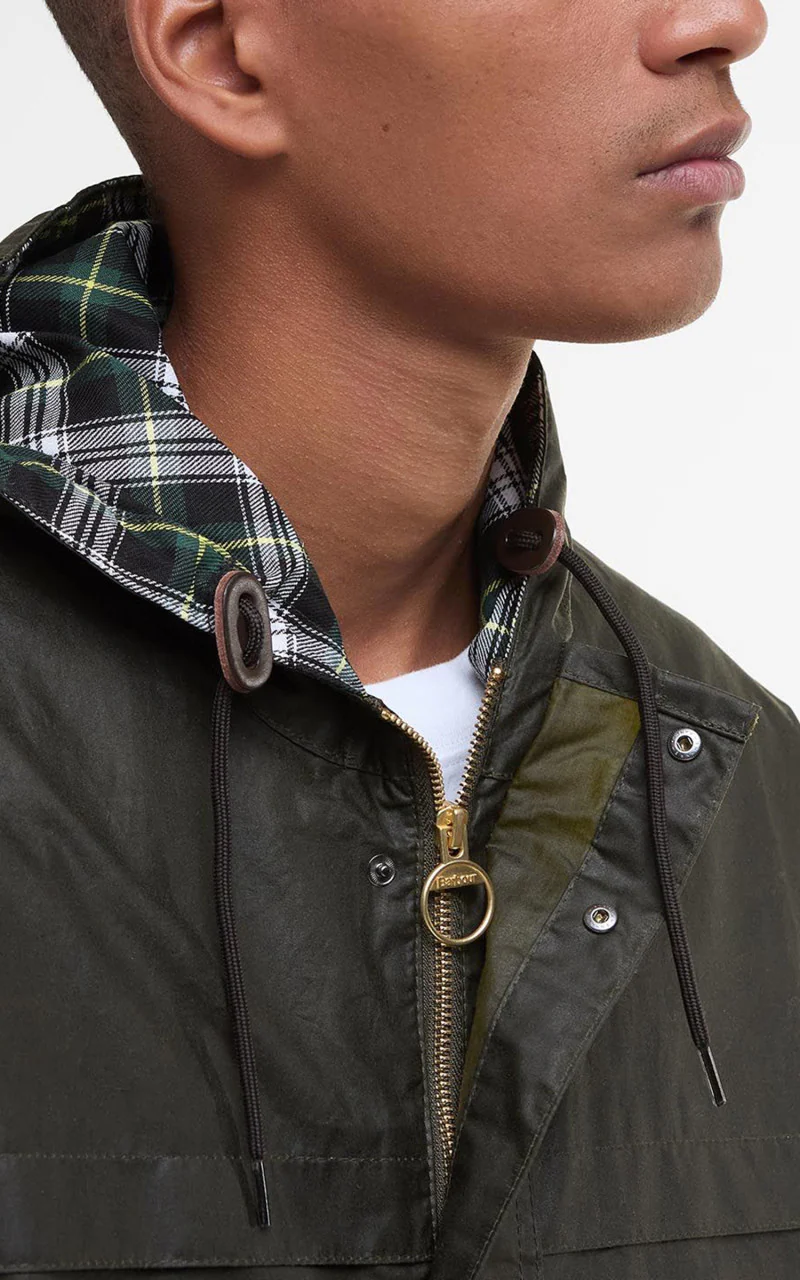 Barbour Modified Durham Waxed Jacket Archive Olive - Image 3