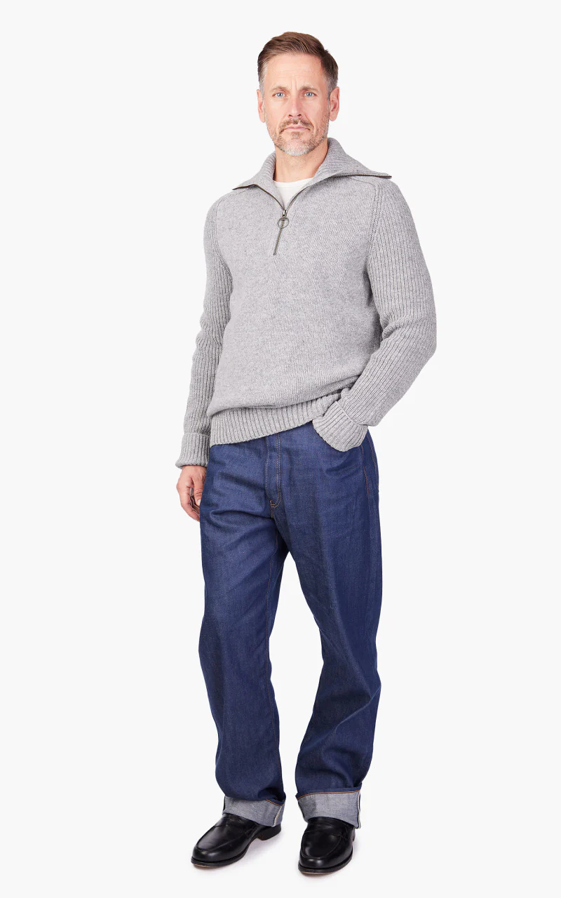 Barbour NP Andrews Half Zip Sweater Light Grey Marl - Image 4