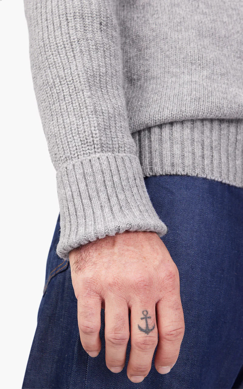 Barbour NP Andrews Half Zip Sweater Light Grey Marl - Image 6