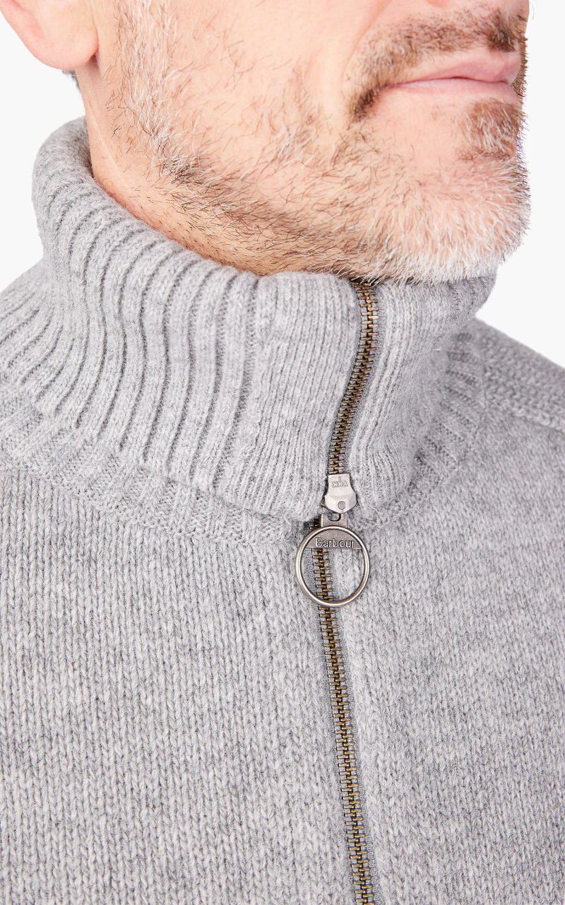 Barbour NP Andrews Half Zip Sweater Light Grey Marl - Image 7