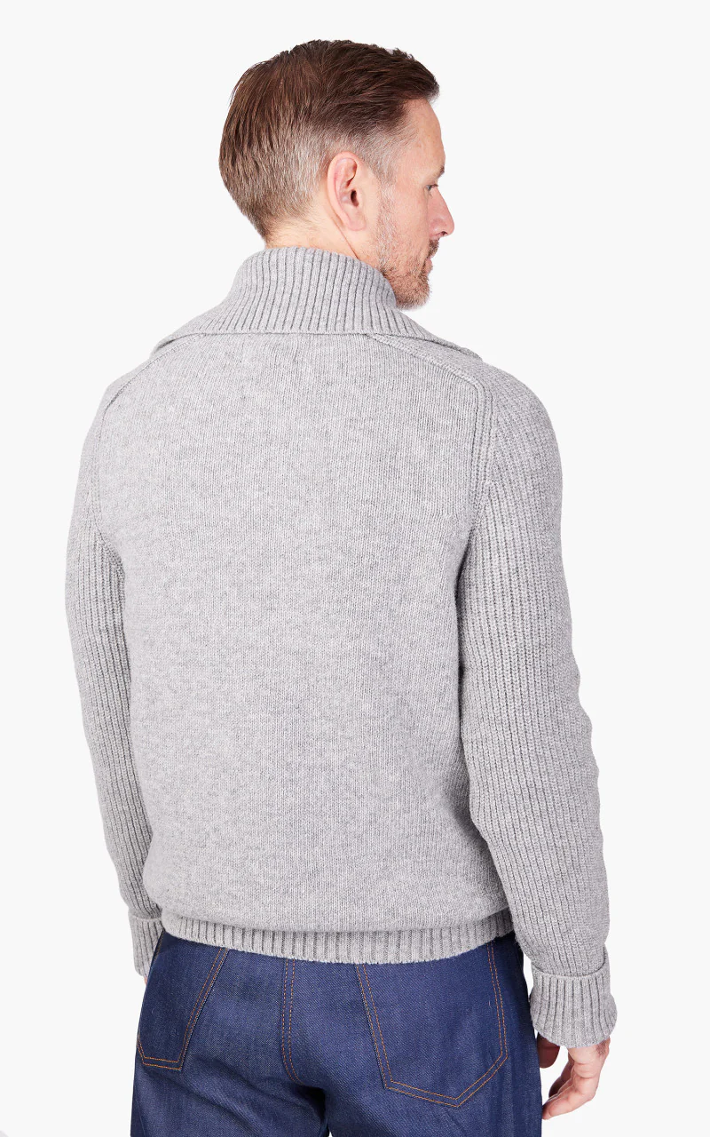 Barbour NP Andrews Half Zip Sweater Light Grey Marl - Image 8