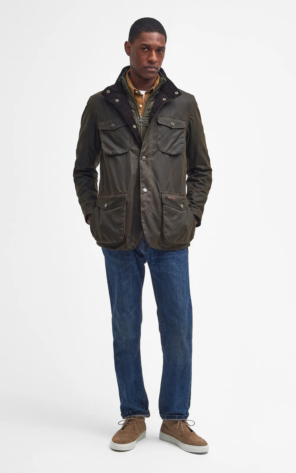 Barbour Ogston Wax Jacket Olive - Image 3
