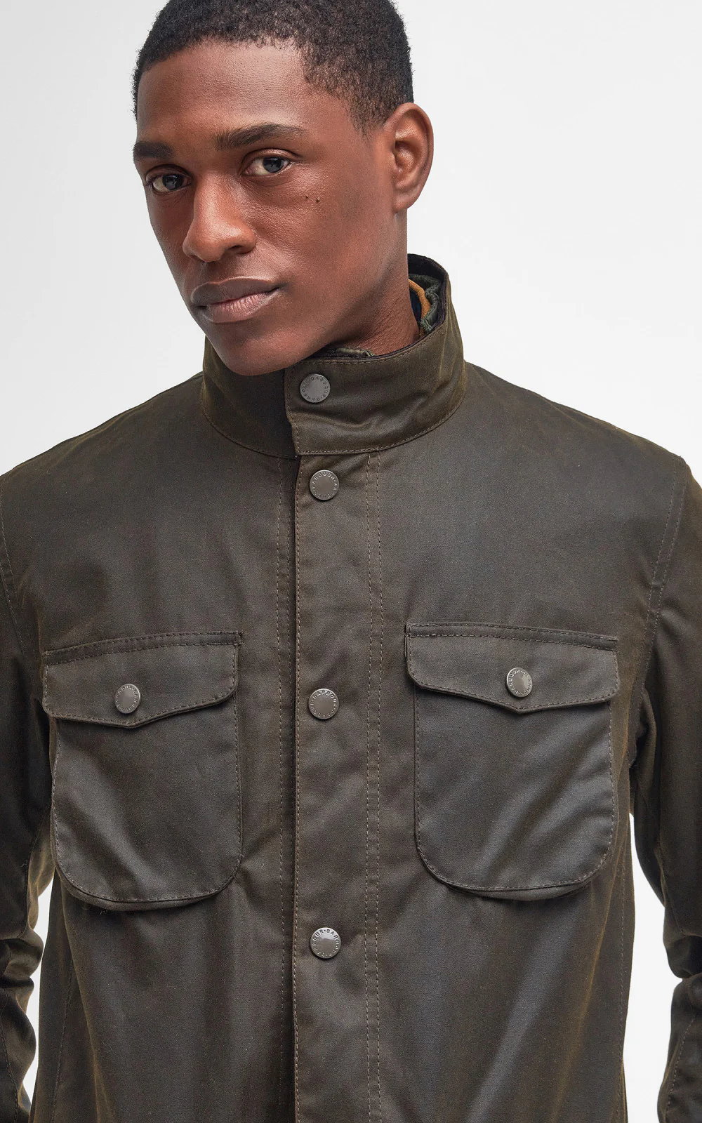 Barbour Ogston Wax Jacket Olive - Image 6